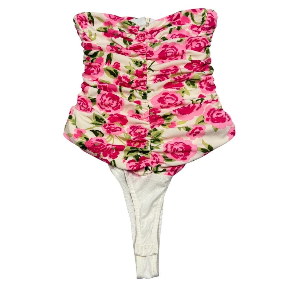 Zara Womens Size XS Draped Floral Bodysuit